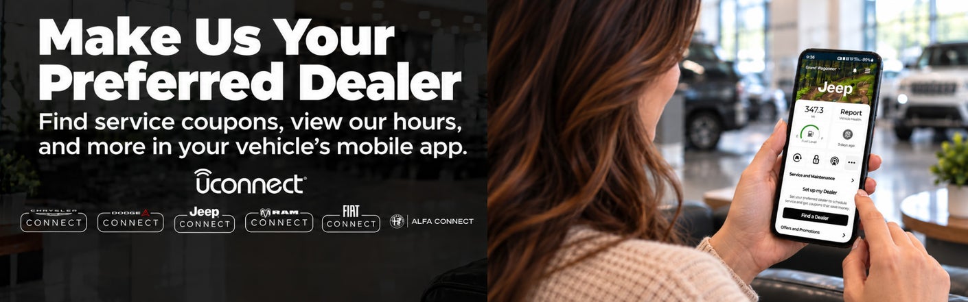 uconnect® make us your preferred dealer | Allways Atascosa Dodge Chrysler Jeep Ram in Pleasanton TX