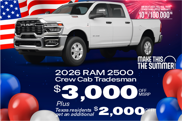 $3000 Off MSRP 2026 Ram 2500