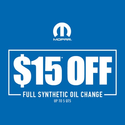 $15 OFF Full Synthetic Oil Change