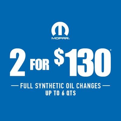 2 For $130 Full Synthetic Oil Changes